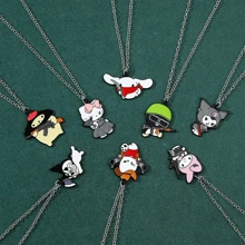 Sanrio 1pc Sanrio "I'm Not Easy To Mess With" Série Pingente Colar - Berloque de Desenho Animado de Natal, Material de Liga, Adequado para Uso Diário e Festa, Presente de Aniversário e Natal