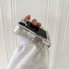 Bowknot & Floral Folding Screen Phone Case, Full-Wrapped Foldable Screen Phone Protective Cover, Fashion & Fresh, Personalized Flip Phone Case Compatible With Samsung FLIPn3/Flip4/FLIP5/FLIP6