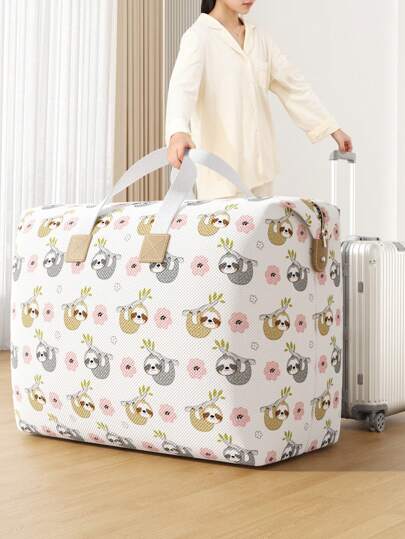 1 件装衣物收纳旅行袋，衣物毯子收纳袋，行李袋，全新升级加厚防刮防刺，加宽加固手柄，可折叠收纳，适用于家庭、公司、旅行、学校等，波西米亚风