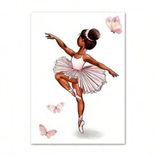1 件无框，Acquerello 芭蕾舞女孩蝴蝶翅膀 Nome Personalizzato 墙壁艺术帆布画海报印刷图片女孩房间幼儿园家居装饰 - 彩色 - 查看 45