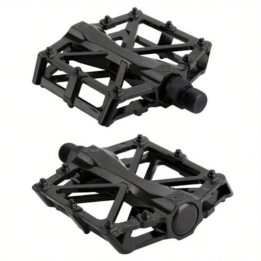 2x Bicycle Mountain Bike Platform Pedals Flat Sealed Bearing Bicycle Pedals - Black - View 1