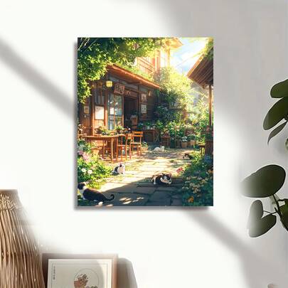 1 bức tranh sơn acrylic theo số dành cho người lớn phong cảnh núi non đồng quê theo số bộ quà tặng cá nhân 40x50cm/16x20inch không có khung