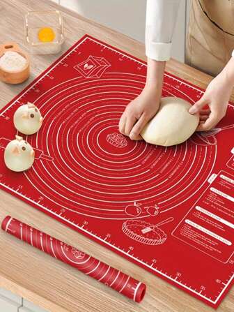 1 件不粘烤垫，适用于披萨和蛋糕 - 防滑、易清洁的厨房工具，适合家庭烘焙师和烹饪爱好者，红色，有大号 (23.62x18.3") 和小号 (15.74x11.61") 尺寸可供选择