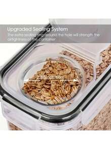 Asnews 4pcs Airtight Food Storage Container With Lid And Stickers, Biscuit Tea Candy Can, Pet Snack Can, Kitchen Pantry Organization And Storage, Dry Food Canisters For Cereal, Pasta, Flour, Sugar, Food Preservation Bottle, Home Kitchen Supplies - 透明的 - 查看 5