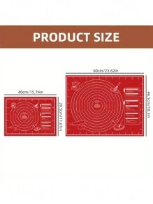 1 Pc Non-Stick Baking Mat For Pizza & Cakes - Slip-Resistant, Easy Clean Kitchen Tool For Home Bakers And Cooking Enthusiasts, Red, Available In Large (23.62x18.3") And Small (15.74x11.61") Sizes, Valentine's Day Party, Home Decor, Home Gifts - Multicolor - View 6