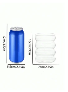 1pc/4pcs/8pcs 咖啡玻璃吸管杯、果汁杯、奶茶杯、冷饮杯、浓缩咖啡杯、条纹玻璃吸管、波浪杯、波浪形玻璃杯、冰咖啡杯、啤酒杯，非常适合鸡尾酒，适用于鸡尾酒、威士忌、饮料、牛奶，适用于家庭晚餐、酒吧和聚会、礼物