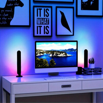 RGB LEDストリップライト 24キーリモコン付き、ゲームライト、TVアンビエントバックライト、音楽に同期、RGB デスクランプ TV、PC、部屋、パーティー装飾 1個/2個入り
