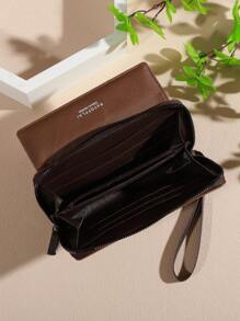 Men's Business Wallet Double Layer PU Leather Buckle Men's Bank Card Clip Zipper Wallet Keychain Wallet Gifts Valentines For Women Wallet Purse Wallet Long Wallet Wristlet Wallet