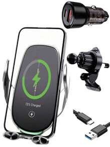 YITUMU YITUMU Wireless Car Charger Holder, 15W Fast Car Phone Holder Wireless Charging Automatic Clamping, Compatible With Iphone 14 13 12 11 Pro Max Xs, Galaxy S21 S20, S10+ S9+ Note 9, Etc… Car Accessories