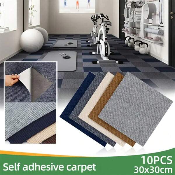 10pcs 30x30cm Self-Adhesive Square Carpets - Non-Slip, Easy To Clean For Bedroom, Living Room, Kitchen, Office & Porch Decor Multi-Purpose Floor Tiles Washable Rugs For Living Room, Stickers, Wall Decal, Vinyl Decal For Home Decorations, Spring Decoration Items Refresh Your Home, Rama Decoration Stickers Flooring Floor Tiles Self Adhesive Floor Tiles Peel Stick Living Room Decor Room Decor
