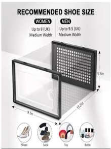 12Pcs Transparent Clear Shoe Storage Box Rack Plastic Organizer Boxers Stackable - Clear - View 4