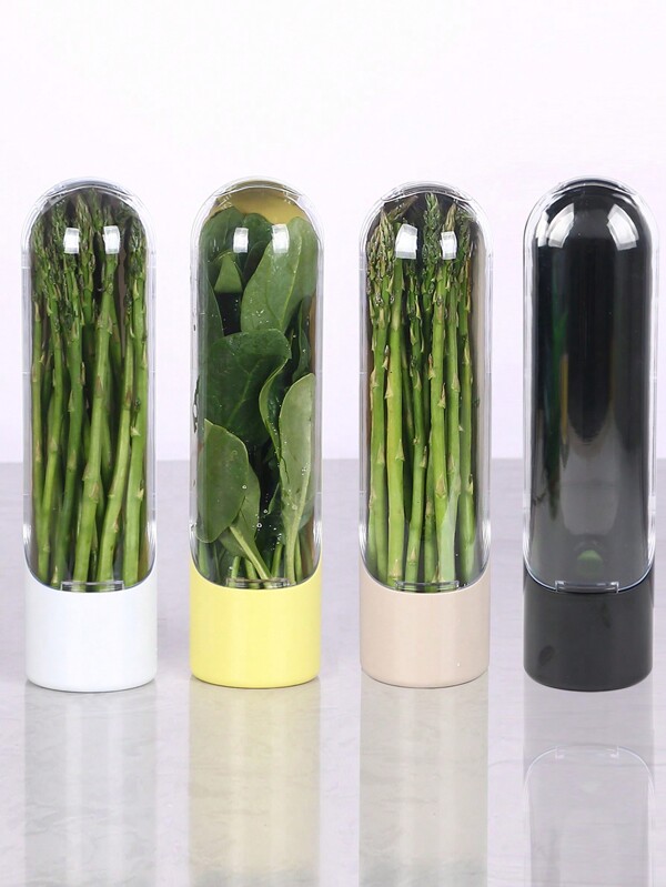 1pc Fresh Herb Preservation Container, Herb Preserver Box For Vegetables, Cilantro, Herbs, Food Storage Container With Lid, Crush-Proof Vegetable Storage Box For Asparagus, Herbs And Greens, Kitchen Organizer And Storage Box, Kitchen Accessories