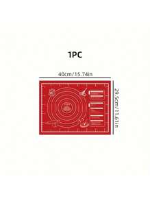 1 Pc Non-Stick Baking Mat For Pizza & Cakes - Slip-Resistant, Easy Clean Kitchen Tool For Home Bakers And Cooking Enthusiasts, Red, Available In Large (23.62x18.3") And Small (15.74x11.61") Sizes, Valentine's Day Party, Home Decor, Home Gifts - Multicolor - View 8