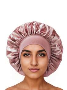 Customized Satin Smooth Sleep Cap, Can Be Customized With Name Or Logo, With Loose Elastic Band, Nighttime Hair Cap For Women, Suitable For All Hair Types
