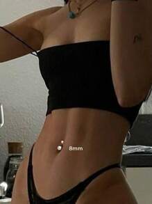 1PC S925 Sterling Silver Shining Ball Pendant Navel Nail,Ball5MM, Ball7mm, Daily Wear For Girl ,The Best Gift For Girlfriend, Mother, Sisters - Navel Nails - View 4