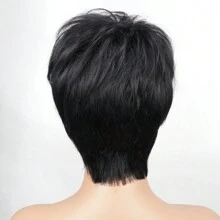 Brazilian Short Human Hair Wigs 6inch Short Straight Pixie Cut Wig Human Hair Full Machine Made Layered Pixie Wigs For Women Wigs P4/ 27 Color Halloween Costumes - Natural Black - View 4