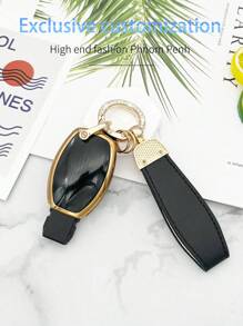 R-Logo Black Gold Fashionable Keychain + TPU Car Remote Key Cover Shell, For Mercedes-Benz A B C E R-Class, GLS, GLA, GLK, GLC, CLS, AMG, W204, W205, W212, W463, W176 - one-size - View 6