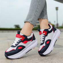 Summer LED Light Up Roller Skate Shoes Four Wheel, Fashion Breathable Low-Top Sneakers For Teenagers & Adults Couple, Outdoor Sports Skating, Detachable One-Shoe-Two-Use Design