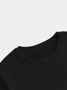 Cotton T-Shirt Floral Style Natural Men's Printed Blouse Comfort Soft Breathable Summer T-Shirt - màu đen - Xem 6