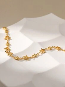 Stainless Steel Metal Hollow Star Chain Bracelets For Man Women Gold Silver Color Pentagram Pendant Bracelet Jewelry Gifts