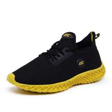 Men's Anatomical Sneakers With Digital Watch For Training, Walking, Gym - 黃色 - 查看 5