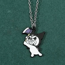 Sanrio 1pc Sanrio "I'm Not Easy To Mess With" Série Pingente Colar - Berloque de Desenho Animado de Natal, Material de Liga, Adequado para Uso Diário e Festa, Presente de Aniversário e Natal