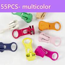 5/15/25/55pcs/Set Zipper Pull, Replacement Zipper Slider, Zipper Repair Kit, Fix Zipper Repair Kit For Repairing Coats, Jackets, Metal Plastic And Nylon Coil Zippers - Multicolor - View 12