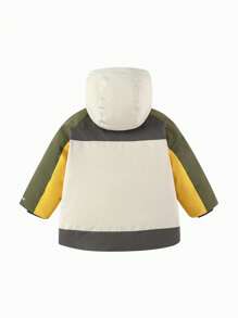 Balabala Chaqueta acolchada para niños pequeños, nuevo abrigo con bloqueo de color de estilo exterior, invierno 2024