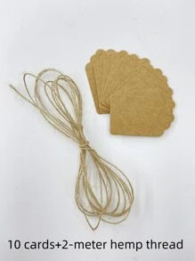 100pcs, Kraft Paper Gift Labels With Yellow Rope, Blank Commodity Price Hanging Labels, Bulk Brown Labels For Wedding, Birthday, Holiday And Party Gifts, Arts And Crafts Packaging, DIY Gift Decoration Labels And Hanging Decorations.
