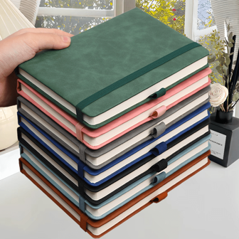 Cuaderno de piel con tapa blanda y marcador de página tamaño A5 para 2025, perfecto para reuniones de negocios y la universidad