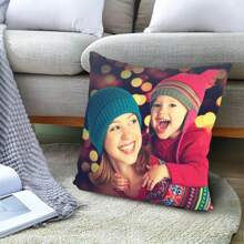1pc Customized Double-Sided Printed Pillow Case, Suitable For Bedroom, Living Room, Sofa, Office Chair, Gift For Friends, Family, Pets, Birthday, Party, All Seasons