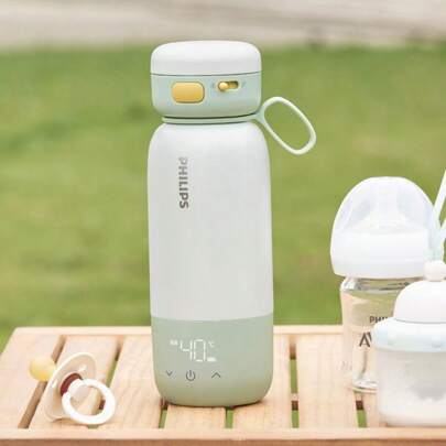 PHILIPS Elektrischer Wasserkocher AWP2770 Kabellose tragbare Thermoskanne 0,32 L Fassungsvermögen 4 Minuten Schnellheizung 40°C kabellose Heizung Typ-C Aufladung Hellgrün