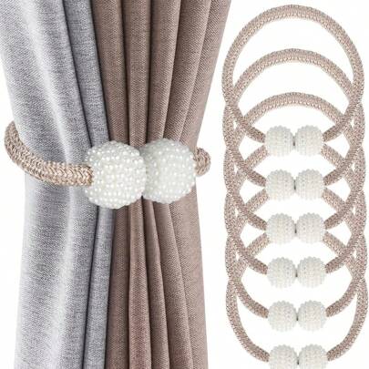 1/6/12 قطعة مغناطيسية لربط الستائر من حبل البوليستر بتصميم عصري، مثبتات ستائر زخرفية لديكور النوافذ في المنزل والحمام والغرفة والمكتب، ديكور ستائر، ديكور الحمام، ديكور الخريف، اكسسوارات الحمام، عودة إلى المدرسة