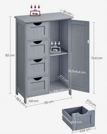 VASAGLE Bathroom Furniture Sets - Light Grey - View 7