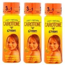 Aceite iluminador Carotone + Jabón iluminador Caratone con fórmula de protección solar natural y colágeno (Suero 65 ml 2.2 oz + Jabón 6.7 oz) Cada de 3 - Multicolor - Ver 3