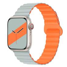 Pulseira Magnética Compatível com Pulseiras Apple Watch 45mm 38mm 49mm 40mm 42mm 41mm Pulseira Esportiva de Silicone Apple Watch Series Ultra 9 6 5 7 8 Se 44mm - 38mm/40mm/41mm - Visão 32