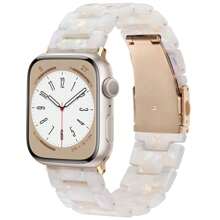 Compatible With Apple Watch Band 49mm 46mm 45mm 44mm 42mm 41mm 40mm 38mm Thin Light Resin Strap Bracelet With Stainless Steel Buckle Replacement Compatible With Apple Watch Series SE Series 10 9 8 7 Ultra 6 5 4 3 2 1 For Women Men