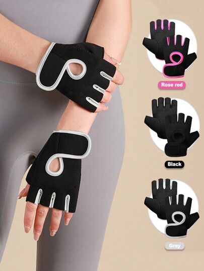 1 par - Guantes sin dedos para ciclismo profesionales antideslizantes y transpirables, medio verano, para mujer y hombre. Guantes de bicicleta para mujer con agarre para pesca