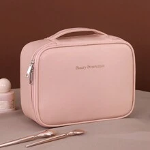 1 pièce Nouveau sac cosmétique multifonction grande capacité en PU détachable pour le rangement des pinceaux de maquillage, parfait pour les voyages. Organisateur de toilette de voyage unisexe, idéal comme cadeau, avec fermeture éclair et accessoires pour les ongles.