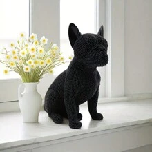 1 pieza Exquisita estatua de resina de Bulldog Francés, Lindo cachorro sentado figura, Decoración del hogar, Accesorio para escritorio/estantería/mesa de comedor, Regalo ideal para amantes de los perros, Regalo de cumpleaños/graduación - Multicolor - Ver 13