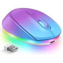 Fenisio Wireless Mouse Computer Mouse With RGB Backlit Rechargeable 2.4G/BT5.1 Silent Mice Optical USB Mouse For Home Office - Multicolor - View 20
