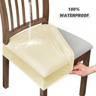 4/6pcs Waterproof PU Dining Chair Chair Cover, 100% Waterproof, Washable Elastic Dining Chair Chair Cover, Dining Room Chair Cover Protector, Suitable For Dining Room, Kitchen, Living Room, Office, Bedroom, Room, Bar, Restaurant