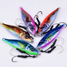 1 pieza Proberos Señuelo de jigueo vertical para pesca marítima, señuelos de jigueo lento fosforescente, señuelos artificiales de jigueo rápido, jigueo rápido, jigs verticales de 30/40/60/80g