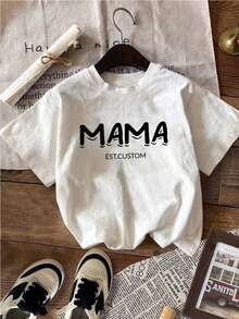 Camisetas Customizadas Femininas - Crie sua Própria Camiseta Personalizada Impressa Adicionando seu Texto Favorito (Nome/Apelido do Animal de Estimação/Nome do Casal, Etc.) - Branco - Visão 3