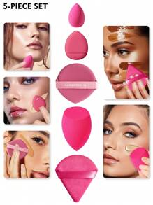 5/10/20/30/40/50/60/80/100件套化妆工具套装，包含：10个液体彩妆海绵+10个迷你液体彩妆海绵+10个三角形散粉扑（用于散粉和定妆）+10个气垫粉扑（用于面部彩妆）+10个迷你气垫粉扑（用于面部遮瑕）。 适用于化妆、家居装饰、梳妆台、旅行、卧室、化妆配件、粉扑、美妆蛋、粉扑、化妆海绵、价格实惠、圣诞礼物、化妆品、化妆工具、便宜好物、礼物、女士礼物、圣诞礼物