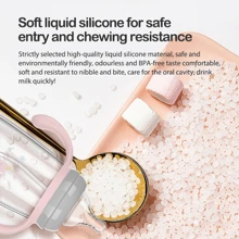 1 件 180ml/300ml 蜗牛吸管杯，液态硅胶奶嘴瓶，防胀气防滴双手柄 PP 奶瓶，精确测量科学喂养，材质