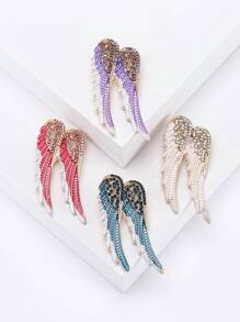 1 Miếng Đúng mốt Pha lê Đôi cánh Angel Trâm cài , Thích hợp Đối với Của phụ nữ Mặc hàng ngày - trắng - Xem 6