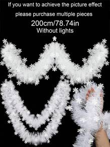1pc LED White Snowflake Garlands For The Christmas Tree Required, Featherless Plastic Decoration For Home And Parties,Classroom Home Indoor Outdoor Hanging Ornaments(LED Independent Packaging)
