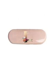Creamy/Monet-Style Solid Color Glasses Case, New And Simple Design, Convenient And Portable With Waterproof And Dustproof Function (Small Size, Made Of Plastic Material) Initial Glasses Case Hard Shell - PU Leather Flower Gold Letter A-Z Flower Prints Pink Eyeglass Case