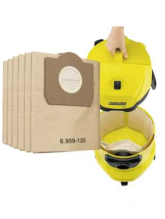 1/5/10st Karcher stofzuiger vervangende filterzakken, compatibel met modellen 6.959-130.0, A2204, WD3, WD3.300, MV3